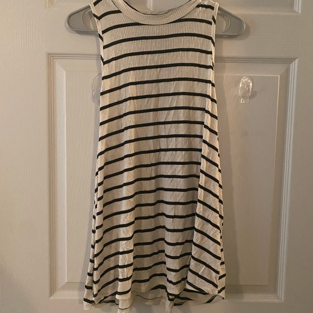 White & Black Striped Tank Top